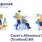 Illustration of carers helping people