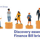 Illustration of people standing on top of piles of coins