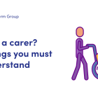 NEWS: hiring a carer? - 5 key things you must understand. image of a person in a wheelchair being pushed by their carer