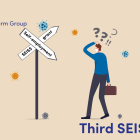 Image of a man looking confused next to a SEISS self-employment sign