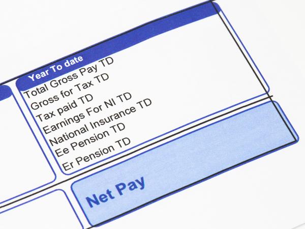 A payslip showing all deductions an net pay amount