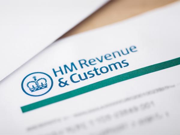 A letter from HMRC showing their logo 'HM REVENUE & CUSTOMS' with the crown to the left of the writing. 