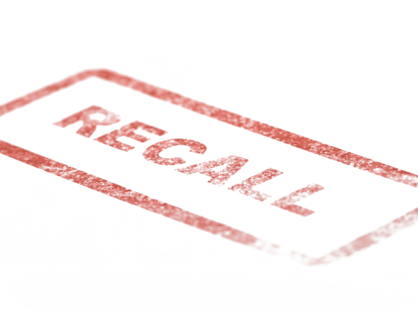 the word 'RECALL' in red text surrounded by a red box. 