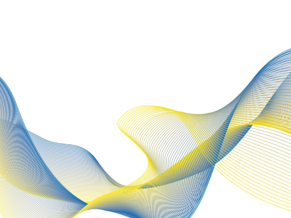 Colours of the Ukrainian flag entwined in a ribbon pattern. 