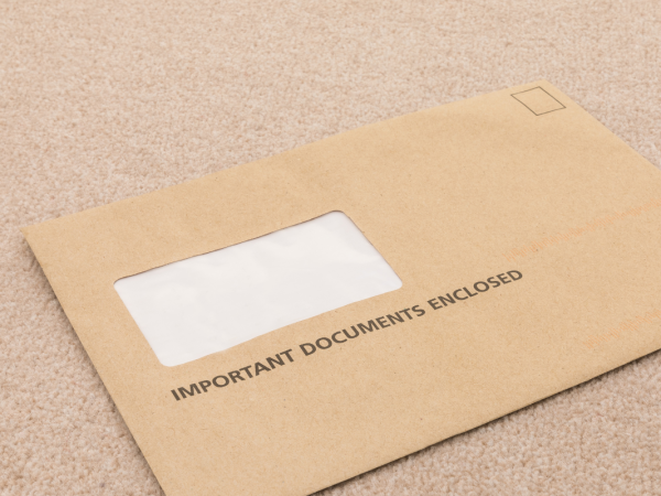 Brown sealed envelope