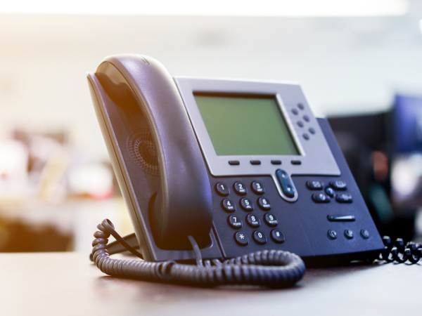 A call centre phone switched off