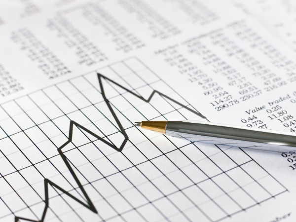 Number data on a page along with a graph 