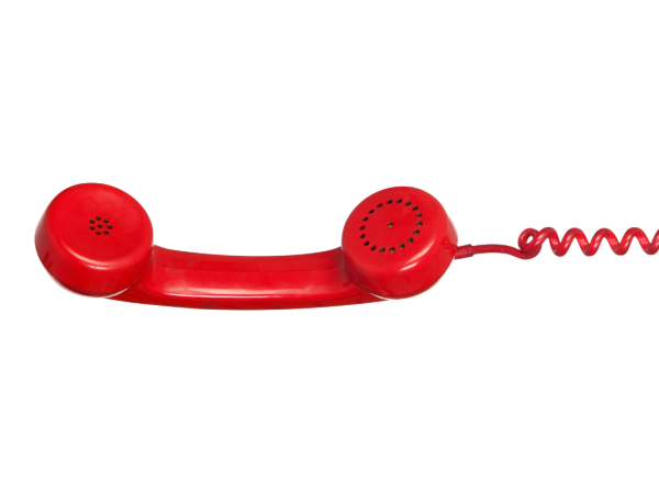 A red telephone with a red telephone cord A red telephone with a red telephone cord