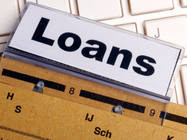A paper file with the title of 'LOANS'