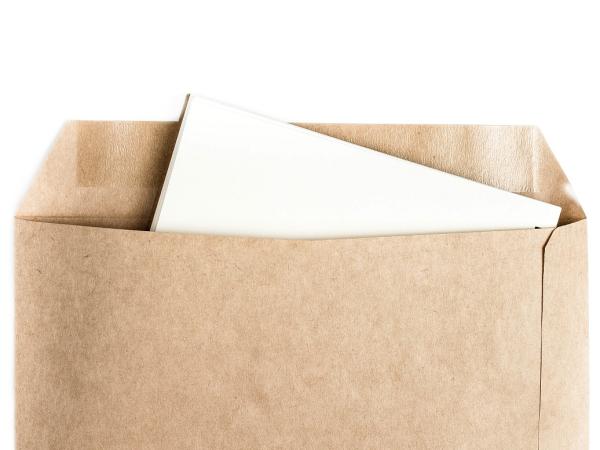 A blank piece of paper in an envelope.