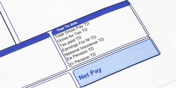 A payslip showing all deductions an net pay amount