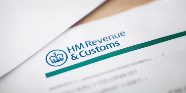 A letter from HMRC showing their logo 'HM REVENUE & CUSTOMS' with the crown to the left of the writing. 