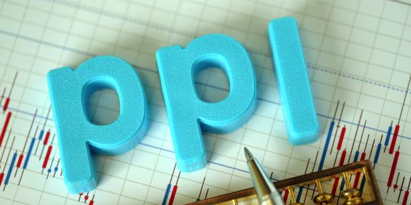 blue plastic letters spelling out 'PPI', background is squared paper with a graph drawn on it
