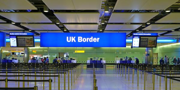 UK border at a London airport UK border at a London airport