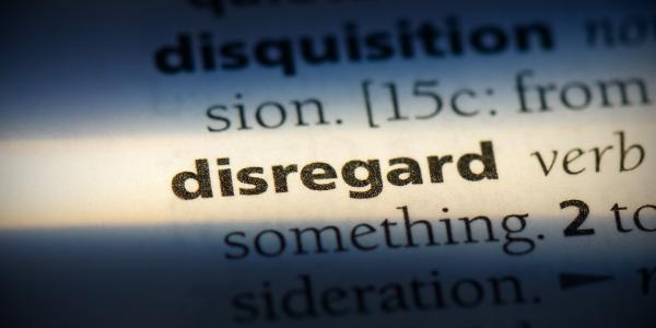 A highlighted word from the dictionary. The word highlighted is 'DISREGARD'. A highlighted word from the dictionary. The word highlighted is 'DISREGARD'.