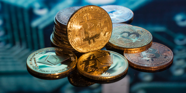 A pile of crypto coins A pile of crypto coins