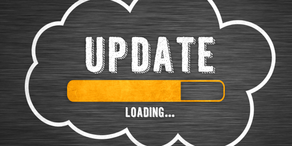 outline of a cloud with the word 'UPDATE' inside along with an orange bar and the word 'LOADING' outline of a cloud with the word 'UPDATE' inside along with an orange bar and the word 'LOADING'