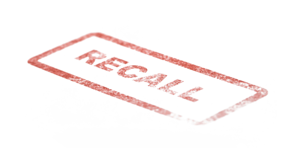 the word 'RECALL' in red text surrounded by a red box. the word 'RECALL' in red text surrounded by a red box.