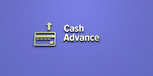 An image of a bank card with an arrow above and the words 'CASH ADVANCE' An image of a bank card with an arrow above and the words 'CASH ADVANCE'