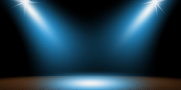 A stage with spotlights A stage with spotlights