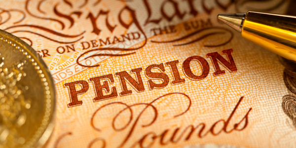 A British £!0 note with the word 'PENSION' on the front. A British £!0 note with the word 'PENSION' on the front.