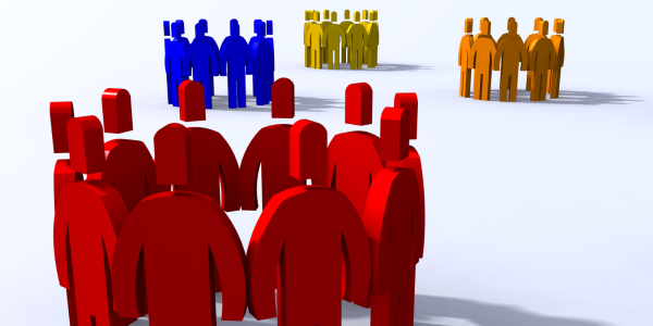 different groups of brightly coloured figures different groups of brightly coloured figures