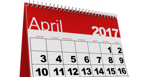 Desk calendar of April 2017 Desk calendar of April 2017