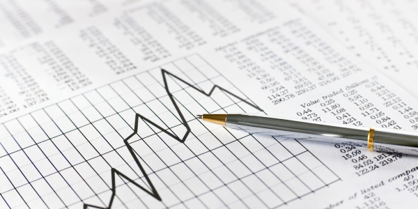 Number data on a page along with a graph 