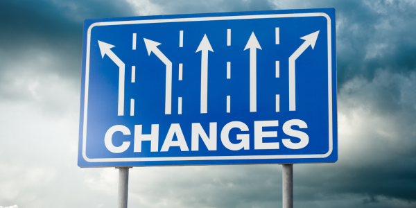 a street sign with 5 arrows pointing in different directions with the word 'CHANGES' a street sign with 5 arrows pointing in different directions with the word 'CHANGES'
