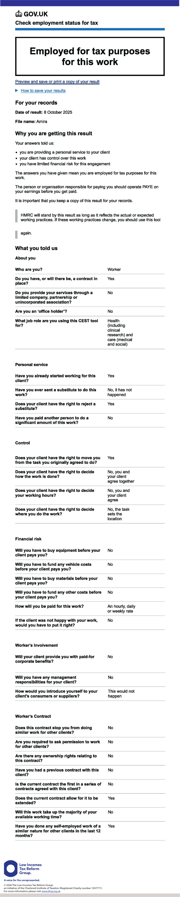 Amira's CEST results