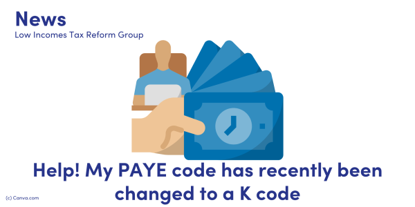 NEWS: Help! My PAYE code has recently been changed to a K code. image of a hand holding timecards with a man reading his payslip in the background.