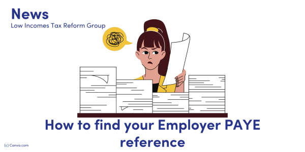 NEWS: How to find your Employer PAYE reference. image of a person looking through a stack of papers trying to find her employer PAYE reference 