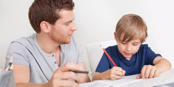 home schooling father and child