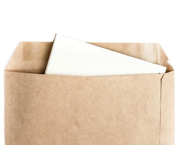 A blank piece of paper in an envelope.